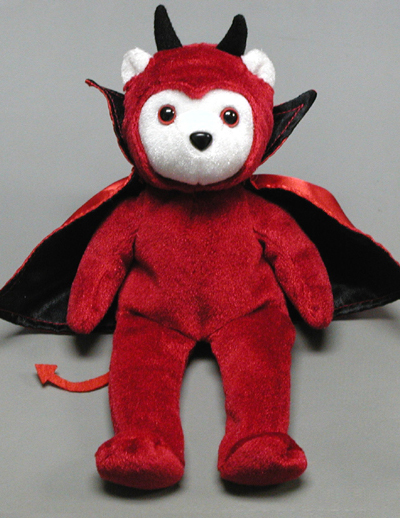 Red Devil Bear. Order custom beanie bears with a Halloween Costume. Custom Halloween Bears for sale.