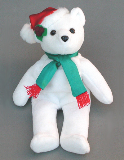 Holly Christmas Bear. Order custom Christmas Bears from LogoBears.com. Custom Santa Claus Bears for Christmas.