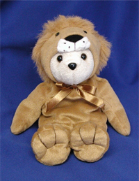 Lion Bear. Beanie bear dressed as a lion. Excellent theme for jungle events.